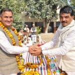 Sh. Shiv Kumar welcoming Cheif Guest of Annual Day (25th JAN 2018).